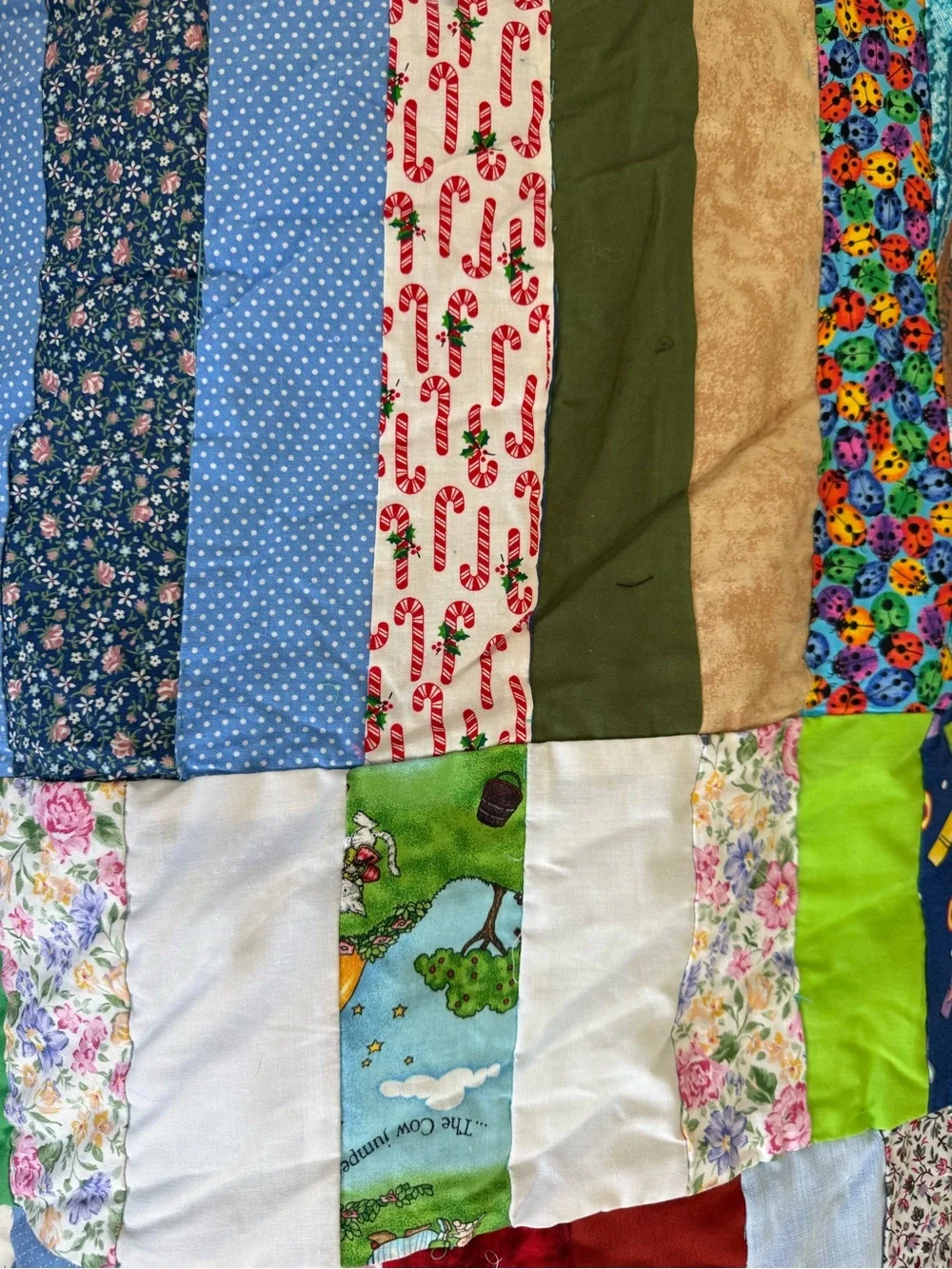 Vintage Handmade Patchwork Quilt Multicolor Twin XL